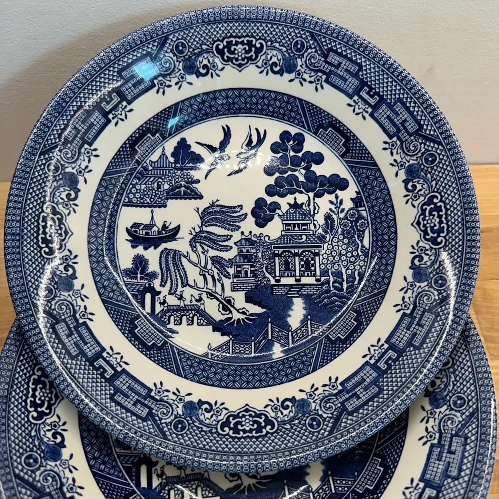 Churchill Blue Willow Coupe/Soup Bowls-TWO